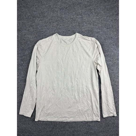 Lululemon Shirt Mens Large Beige Long Sleeve Crewneck Athletic Performance Soft - Picture 1 of 5